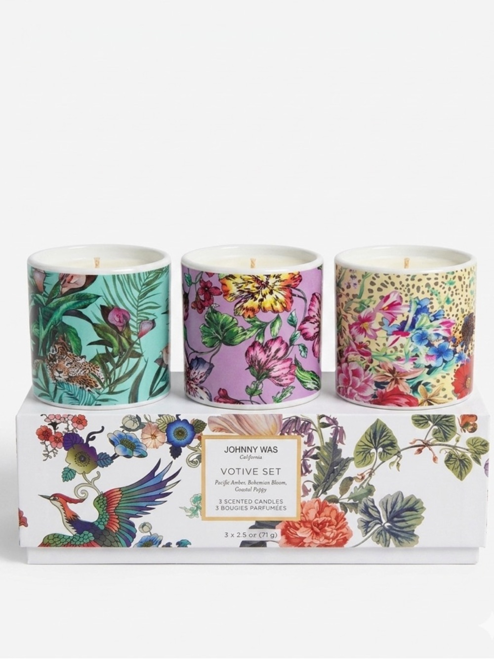 Johnny Was Home Set of 3 Votive Candles NWT